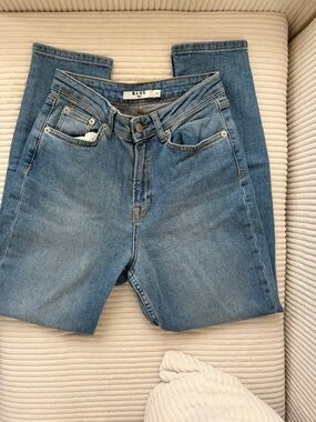 High-Waist Blue Denim Jeans